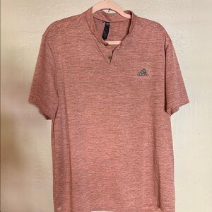 Adidas Men's Heathered Polo Shirt in Rust
